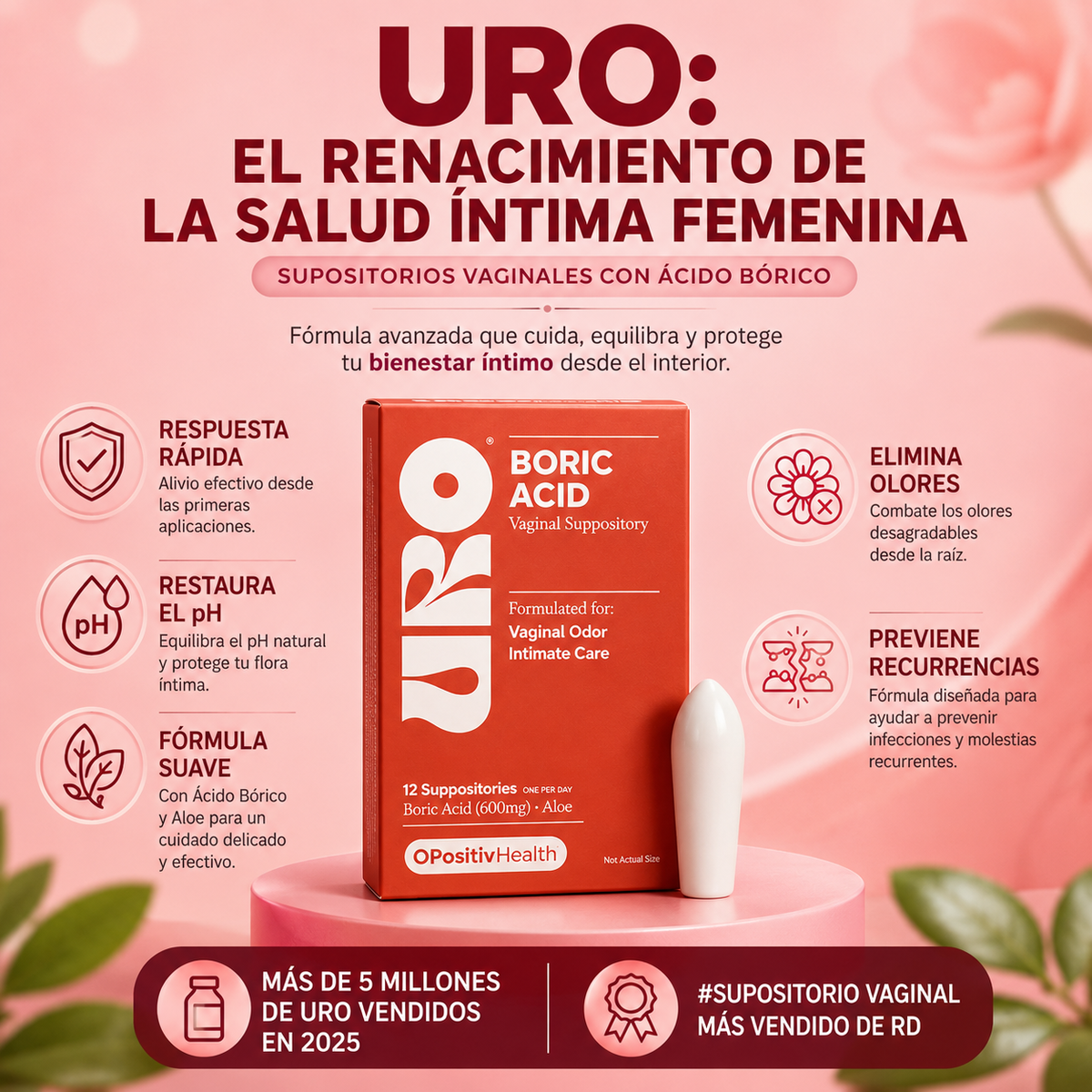 URO: Óvulo de ácido bórico - 12 unidades por cajita Detalles del artículo en Convenios de Dropshipping:
