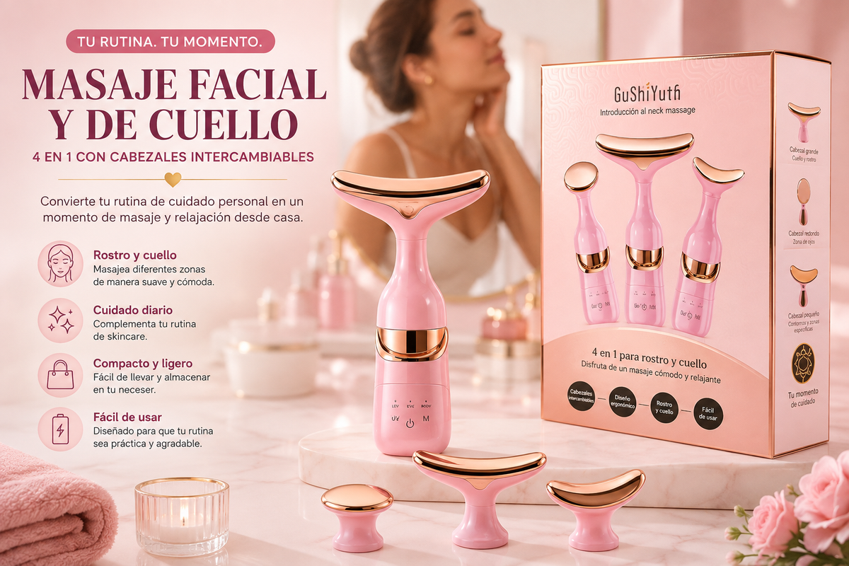 DISPOSITIVO DE ESTIRAMIENTO FACIAL 3 EN 1, MASAJE FACIAL PARA OJOS Y CUELLO, ADELGAZANTE EMS, BELLEZA, ESTIRAMIENTO